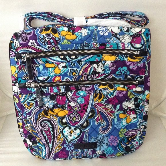 mickey and minnie mouse paisley hipster bag by vera bradley